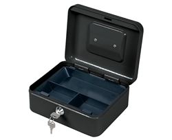 Em-D-Kay CB002 Textured Matte Enamel Finish Key Locking Cash Box 3.55"H x 7.88"W x 6.3"D With Plastic Lift Out Tray And Cam Lock