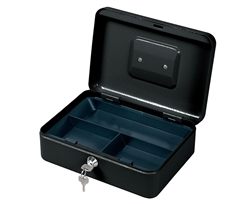 Em-D-Kay CB003 Textured Matte Enamel Finish Key Locking Cash Box 3.55"H x 9.85"W x 7.09"D With Plastic Lift Out Tray And Cam Lock