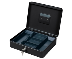 Em-D-Kay CB004 Textured Matte Enamel Finish Key Locking Cash Box 3.55"H x 11.82"W x 7.45"D With Plastic Lift Out Tray And Cam Lock