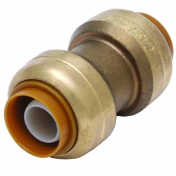 PipeBite, CC10000, 1/2" x 1/2", Lead Free Coupling, (Sharkbite Like) Push Fit Fittings For Use With Copper Tubing CTS, CPVC & Pex With Integral Tube Liner Included