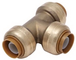 PipeBite, CC10025, 1/2" x 1/2" x 1/2", Lead Free Tee, (Sharkbite Like) Push Fit Fittings For Use With Copper Tubing CTS, CPVC & Pex With Integral Tube Liner Included