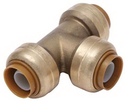 PipeBite, CC10025, 1/2" x 1/2" x 1/2", Lead Free Tee, (Sharkbite Like) Push Fit Fittings For Use With Copper Tubing CTS, CPVC & Pex With Integral Tube Liner Included