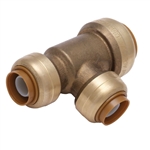 PipeBite, CC10065, 3/4" x 1/2" x 3/4", Lead Free, Reducing Tee, (Sharkbite Like) Push Fit Fittings For Use With Copper Tubing, CPVC & Pex With Integral Tube Liner Included