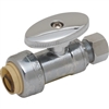 PipeBite, CC10170, 1/2" x 3/8" Compression, Lead Free Straight Speedy Stop Valve, (Sharkbite Like) Push Fit Fittings For Use With Copper Tubing CTS, CPVC & Pex With Integral Tube Liner Included