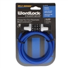 Wordlock CL-434-BL Blue WLX Series 8mm x 5' FT Resettable 4 Dial Combination Cable Lock