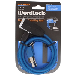 Wordlock CL-583-BL Blue WLX Series 8mm x 5' FT Match Key Cable Bike Lock