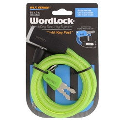 Wordlock CL-606-A1 WLX Series 8mm x 5' FT Match Key Cable Bike Lock 1 Assorted Color Per Order (Black, Blue & Green)