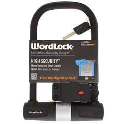 WordLock CL-609-BK Matte Black WLX Series 8" Match Key U Lock Bike Lock