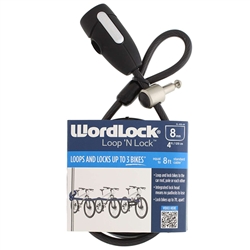 WordLock CL-633-A1 Loop'N Lock Bike Lock 8mm x 4' FT Match Key Cable Lock 1 Assorted Color Per Order (Teal, Black & Red)