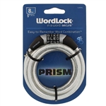Wordlock CL-650-SL Prism Silver 8mm x 5' FT Combination Cable Lock