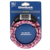 Wordlock CL-653-PC Pink Camo 10mm x 5' FT Combination Cable Lock Resettable