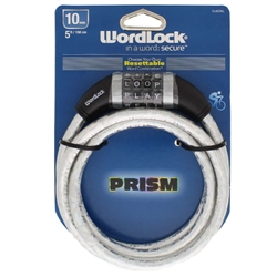 Wordlock CL-653-SL Prism Silver 10mm x 5' FT Combination Cable Lock Resettable