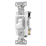 Cooper Wiring, CS415W, 4 Way Toggle Switch, 15 Amp, 120 Volt, White, Grounded, Standard