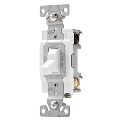 Cooper Wiring, CS415W, 4 Way Toggle Switch, 15 Amp, 120 Volt, White, Grounded, Standard