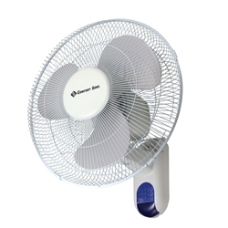Comfort Zone CZ16WR 16" Oscillating Wallmount Wall Mount Fan 3 Speed with Remote
