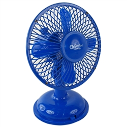 Comfort Zone CZ5USBBL Blue 5" Mini Oscillating Desk Fan Powered By USB or 4 x AA Batteries, Dual Powered