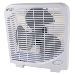 Comfort Zone CZ9BWT White 9" Box Fan With 2 Speed Front Control And A Molded Carry Handle