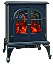 Comfort ZoneÂ®, CZFP5, 2-Door Electric Stove Style Electric Heater, Realistic Flame Effect