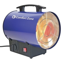 Comfort Zone CZPP100 Radiant 10,500 - 35,000 BTUs Propane Portable Fan Forced Air Heater