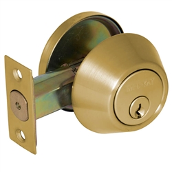 Em-D-Kay D30503 Bright Brass US3 Commercial Grade Single Cylinder Deadbolt Adjustable Latch With SC4 Keyway