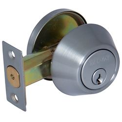 Em-D-Kay D30526 Dull Chrome 26D Commercial Grade Single Cylinder Deadbolt Adjustable Latch With SC4 Keyway
