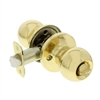 Guard 1991 Polished Brass Keyed Entry Commercial Cylindrical Ball Knob Lock Set Lockset