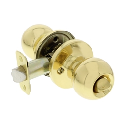 Guard 1991 Polished Brass Keyed Entry Commercial Cylindrical Ball Knob Lock Set Lockset