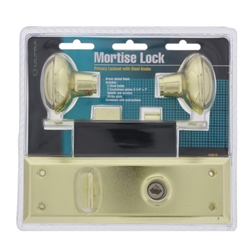 Ultra 44610 Brass Finish Old Time Inside Mortise Lockset Bathroom Lockset - No Key