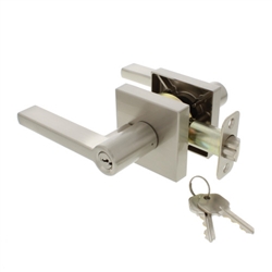 Ultra Security 86062 Satin Nickel US15 Entrance Keyed Entry Freehold Flat Bar Lever Lockset