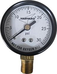 NEW HARVARD Pressure Gauge 1/4" MPT BOTTOM MOUNT 30lbs