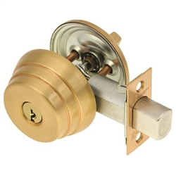 Arrow E41-03 Polished Brass US3 Grade 2 E Series Single Cylinder Deadlocking Deadbolt With 2-3/8" Backset