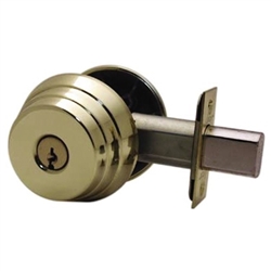 Arrow E61-03K4 Polished Brass US3 Grade 2 E Series Single Cylinder Deadlocking Deadbolt With 2-3/8" Backset