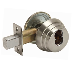 Arrow E61IC26D Satin Chrome US26D Grade 2 E Series Single Cylinder Deadlocking Deadbolt With 2-3/8" Backset And IC Core Hole (CORE SOLD SEPERATELY)