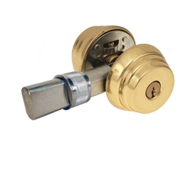 Arrow E62-03R Polished Brass US3 Grade 2 E Series Double Cylinder Deadlocking Deadbolt With 2-3/8" Drive-In Backset