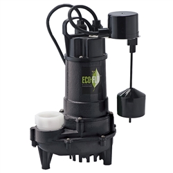 Eco-Flo ECD75V 3/4 HP Cast Iron Sump Pump With Vertical Switch It Has A Capacity Of 6000 GPH And A 34' Maximum Vertical Lift