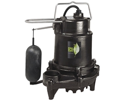 Eco-Flo EFSA33 1/3 HP Contractor Style Heavy Duty, 115V, 6.5A, Cast Iron Submersible Sump Pump W/ Vertical Switch and Guard