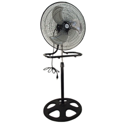Brentwood F-1831B Black 3-In-1 Floor Wall Or Standing 18" Industrial 120V AC/60Hz Fan With 3 Speed Rotary Control