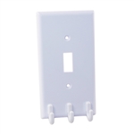 Helping Hand FQ85305 White Switch Plate With Hooks Standard Size