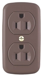 Cooper Wiring 78 Brown 15A 125V 3 Wire Grounded Surface Duplex Receptical Easily Mounted On Wall