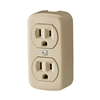 Cooper Wiring 78V Ivory 15A 125V 3 Wire Grounded Surface Duplex Receptical Easily Mounted On Wall