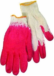 Tuff Stuff, GLV9626, 10 Pair Pack, Red Plastic Dipped Palm Cotton Glove 22CM