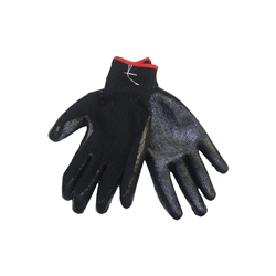 Tuff Stuff, GLV9635-1, 1 Pair, Heavy Black Plastic Dipped Palm Cotton Glove
