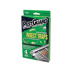 Pest Guard GTM412G Disposable Roach and Insect Glue Traps for Crawling Pests 4 Pack