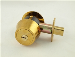 Maxtech, (Mul-t-lock Hercular HD1 Like) Single Cylinder Deadbolt With Thumb Turn, Polished Brass US3, HIGH SECURITY, 006 KEYWAY