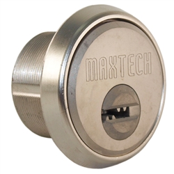 Maxtech Lock (Like Mul-T-Lock), Solid Mortise 1-1/2" Cylinder Satin Nickel US32D Finish, HIGH SECURITY, 006 KEYWAY