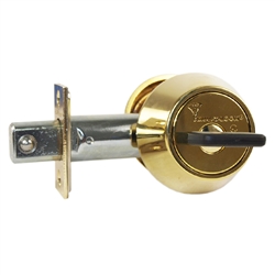 Mul-T-Lock HD1-05 Hercular Single Cylinder deadbolt with Thumb turn - Brass, HIGH SECURITY, 006 KEYWAY