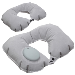 APSI WTV-AP19-GY Gray Air Pump Inflatable Neck Pillow