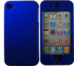 iPhone 4 & 4S, Blue, Rubberized Snap On Hard Case