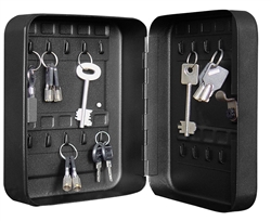 Em-D-Kay KC20 Textured Matte Enamel Finish Metal Key Cabinet 7.88"H x 6.30"W x 3.15"D With Cam Lock And 20 Hooks