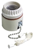 Leviton 9814 250V 250W Medium Base Two Piece Porcelain Incandescent Lampholder Canopy Receptacle with 3 Foot Pull Chain, White